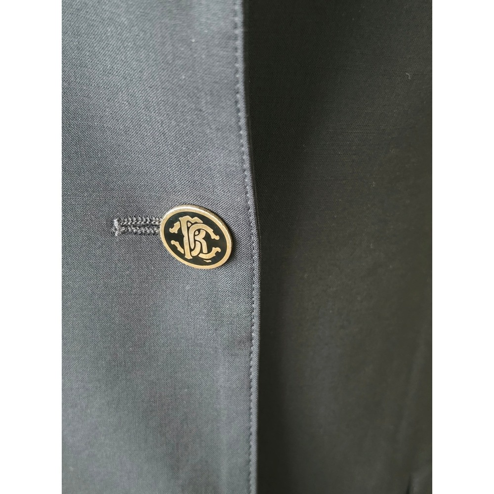 VTG Roberto Cavalli Navy Single Button Wool Blazer Leopard Trim Made in Italy 46 - Picture 5 of 16